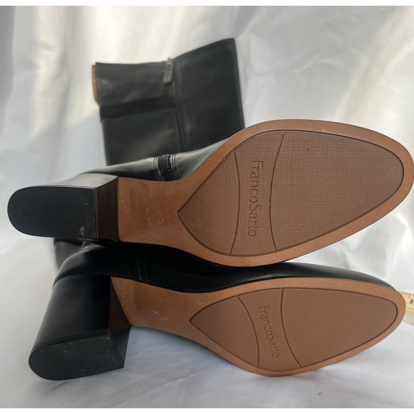 Franco Sarto Oxley Boot 10 Black Tall Block Riding Heel Grunge Goth Classic $180 - Picture 6 of 16